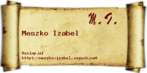 Meszko Izabel névjegykártya